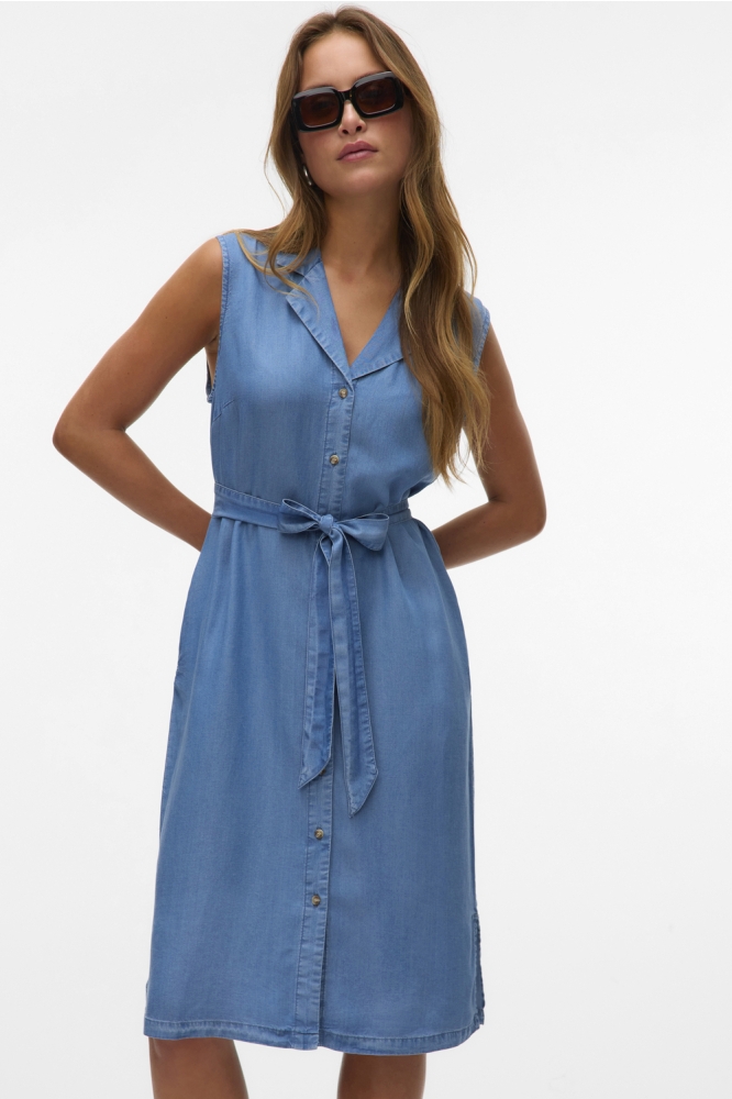 VMBREE SL BLK SHIRT TENCEL DRESS GA 10304888 MEDIUM BLUE DENIM